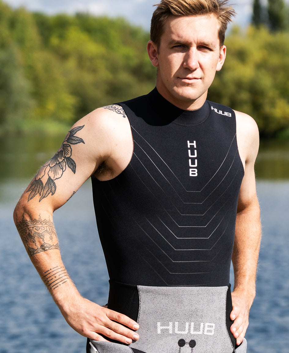 HUUB Neoprene Unisex Vest thermal swimlayer, cold water open water accessory, four-way stretch, soft fit