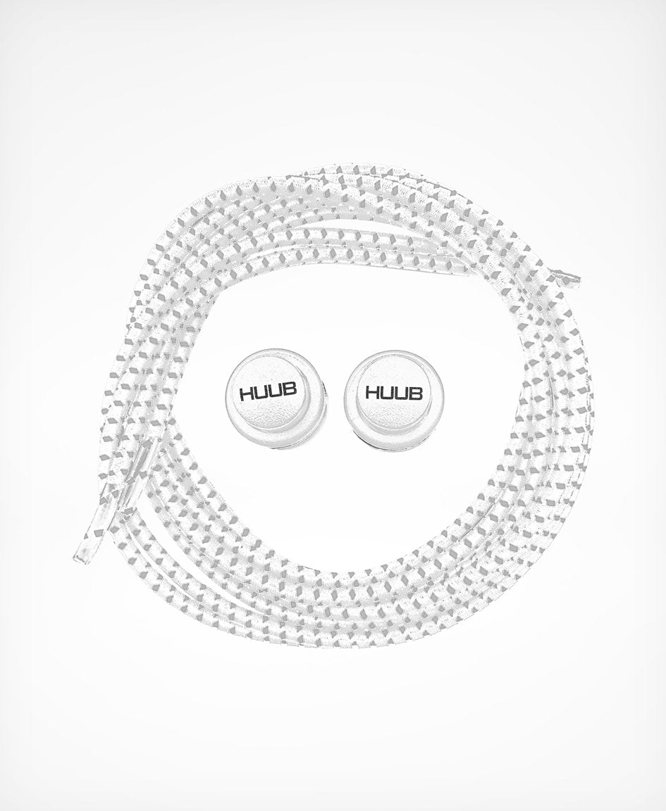 UUB Elastic Laces with Locks – Black or White, one-size triathlon quick lace system, no-tie shoe upgrade