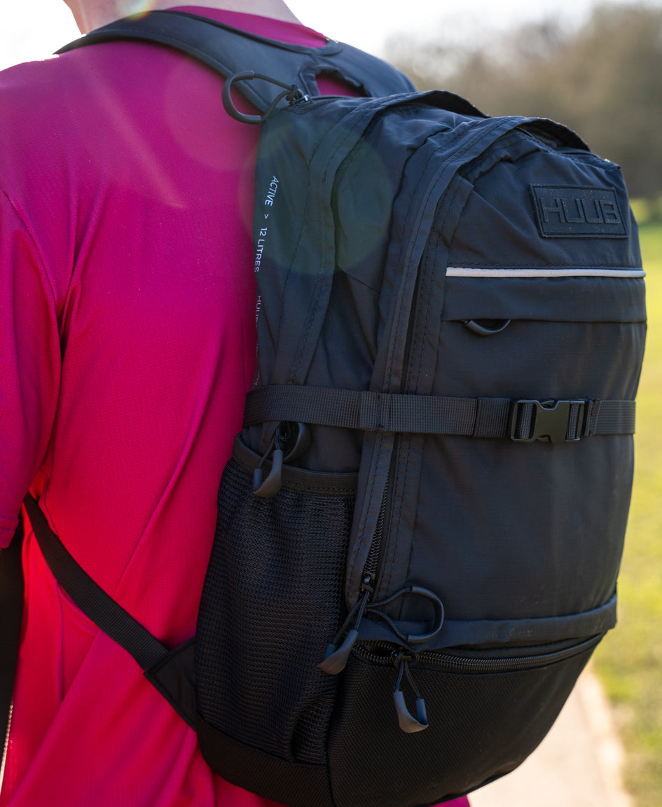 HUUB Running Bag – lightweight 12L, waterproof, padded shoulder pack for running, cycling, daily essentials