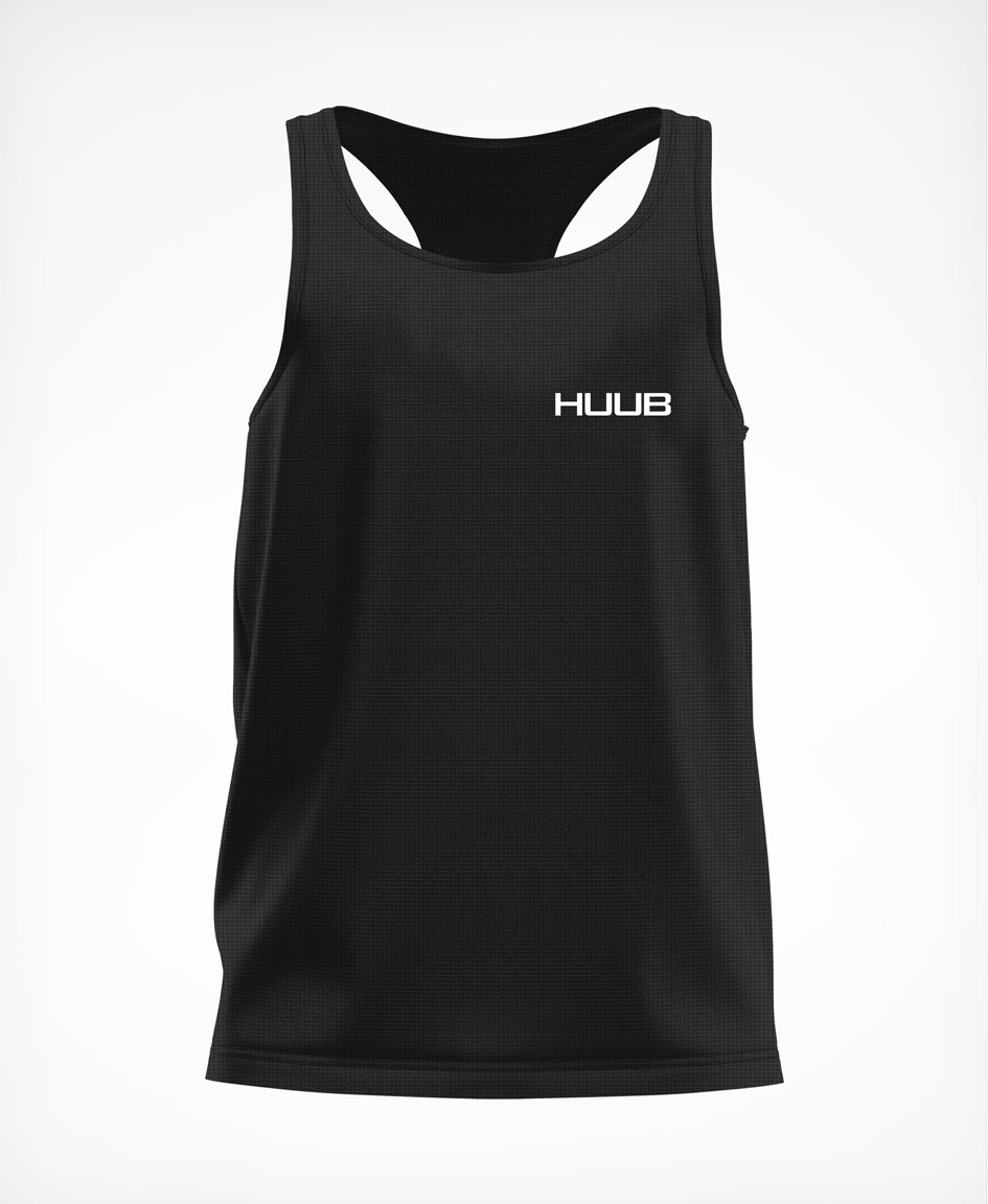 HUUB Pro Technical Race Vest Men’s – lightweight, breathable, black, white, or black olive color, elite fit running top.