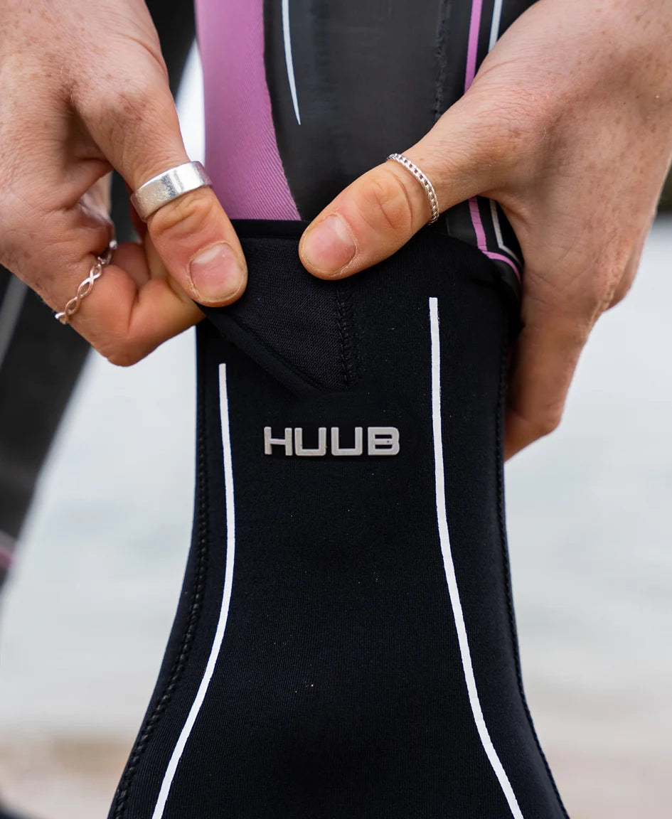 HUUB Neoprene Swim Socks thermal booties for open water swimming and triathlon, reinforced split toe design