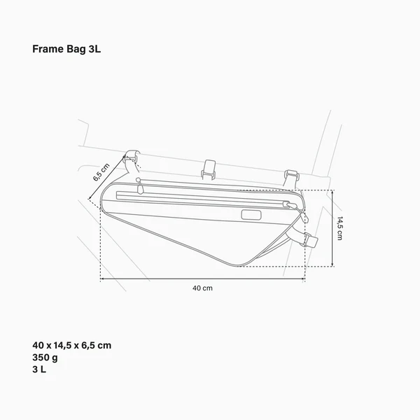 Sacoche pour cadre de vélo 3L