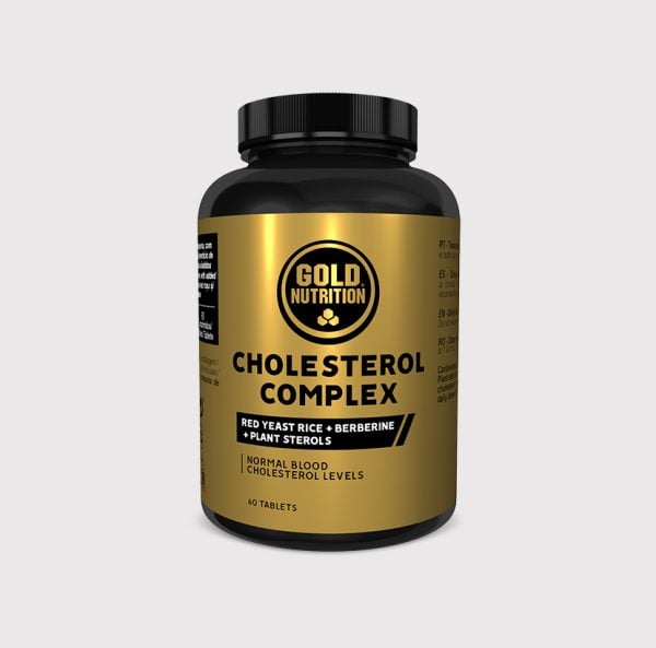 GoldNutrition Cholesterol Complex vitamin supplement bottle with label showing supplement details and dosage information.