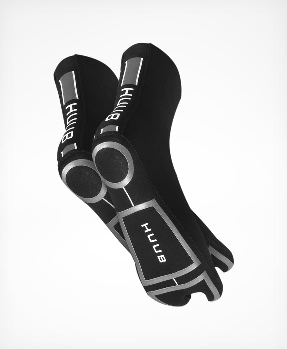 HUUB Neoprene Swim Socks thermal booties for open water swimming and triathlon, reinforced split toe design